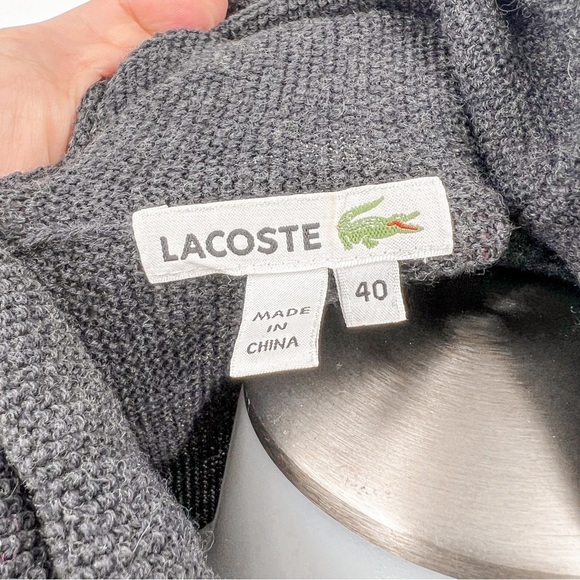 Lacoste Merino Extra Fine Wool Gray Sweater Dress - Picture 3 of 6